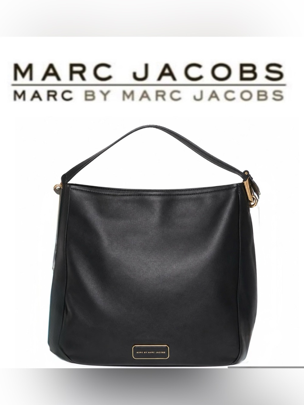 Marc by Marc Jacobs M0003530 Black Leather Hobo Shoulder Bag $428